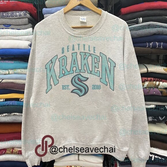 Vintage Seattle Kraken Hockey Sweatshirt, Retro Seattle Kraken NHL Unisex Shirt - Picture 1 of 2